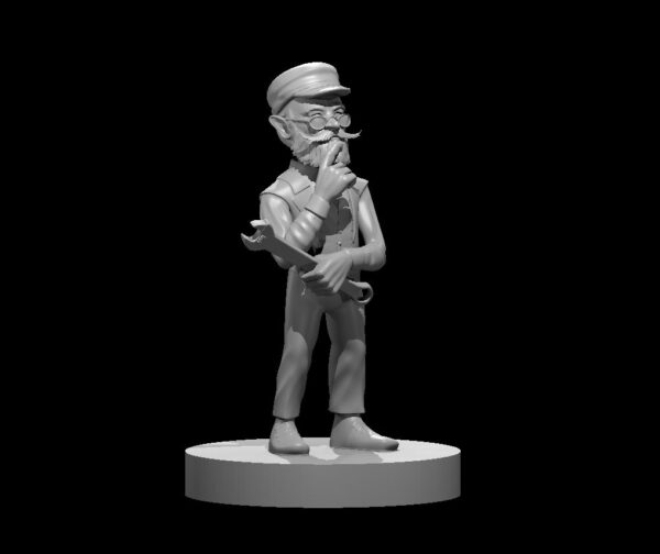 Male Gnome Artificer Pondering
